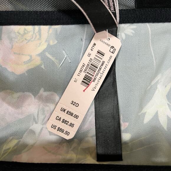 Victorias Secret Very Sexy Black Floral Satin Bustier Corset Top 32D Zipper NWT - Picture 12 of 13